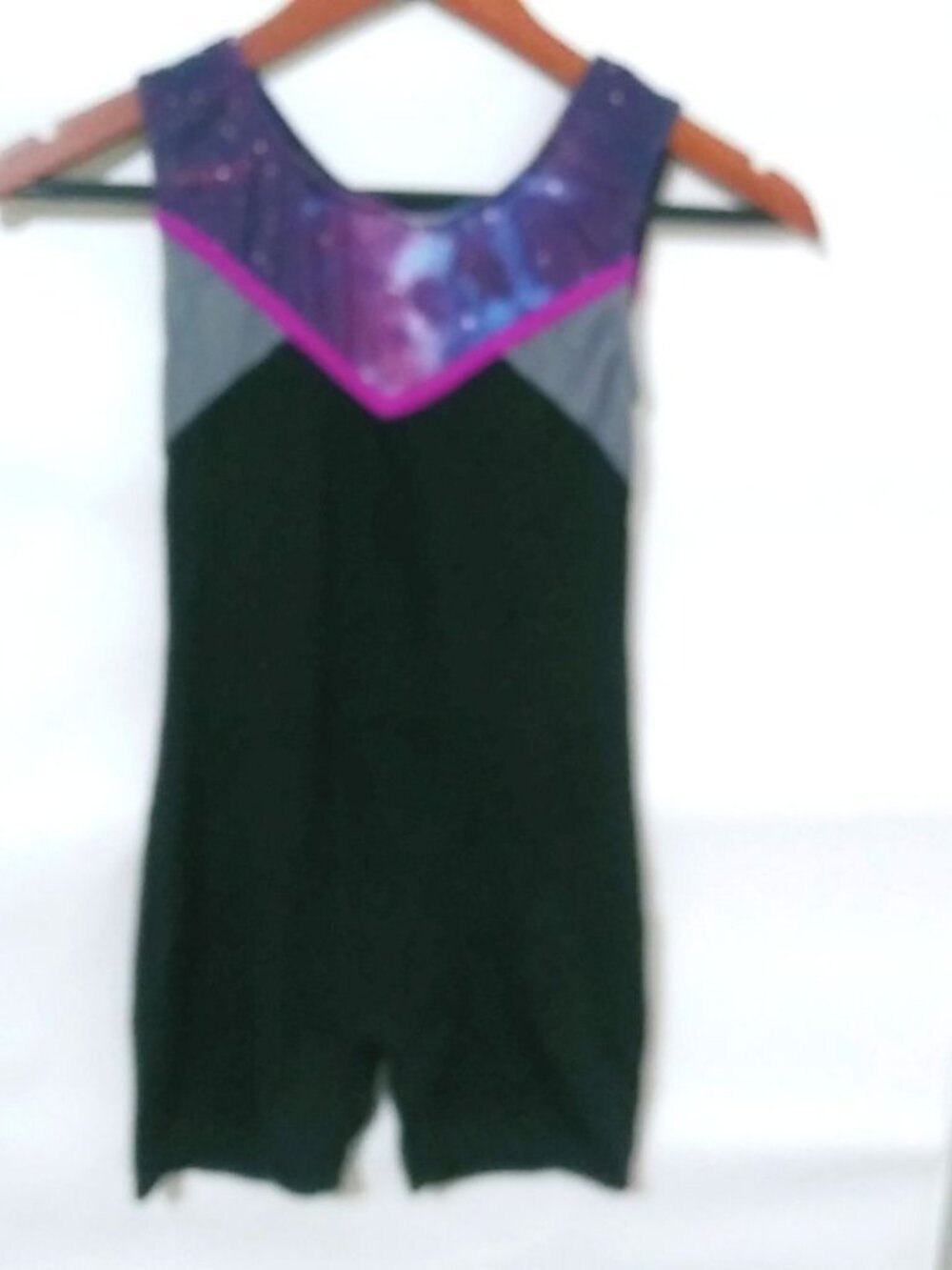 More Than Magic M Black Purple Dance Leotard